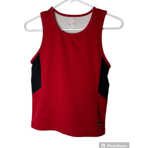 Champion Athletic Tank Top in Red with Black Trim with Shelf Bra Size Small